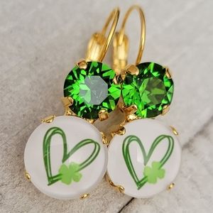 Austrian Crystal Earrings in Yellow Gold Plating